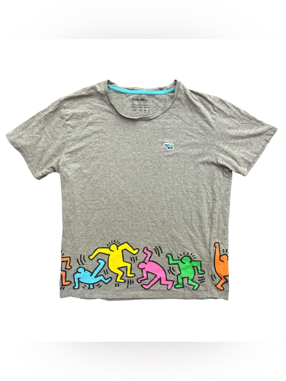 Kids' Gray Graphic Short-Sleeve Tee with Neon Figures